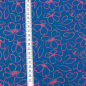 Preview: Viskose-Webware Blumenkontur Petrol-Pink